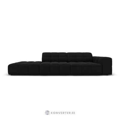 Aksominė sofa &#39;chicago&#39; juoda, aksominė, kairė