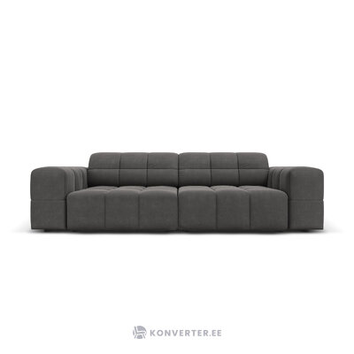 Aksominė sofa &#39;chicago&#39; pilka, aksominė