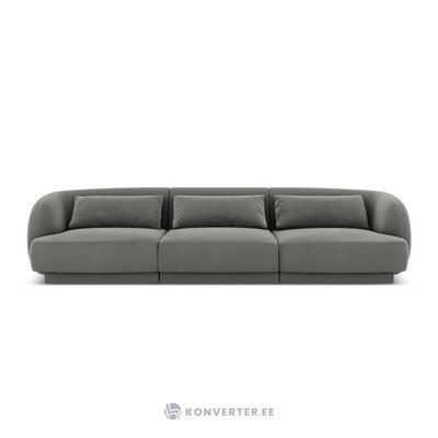 Aksominė sofa &#39;tulum&#39; šviesiai pilka, aksominė