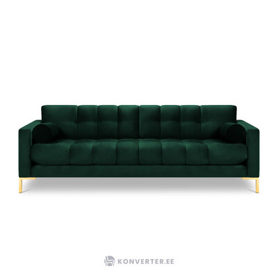 Sofa (bali) cosmopolitan design bottle green, velvet, gold metal