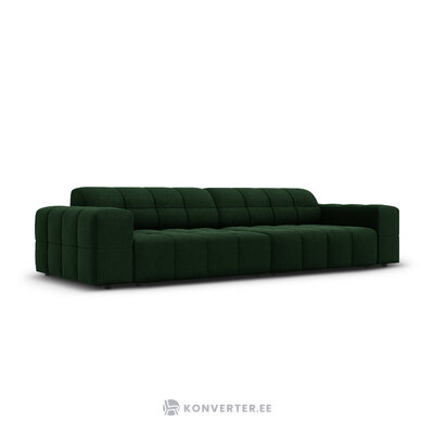 Velvet sofa &#39;chicago&#39; bottle green, velvet
