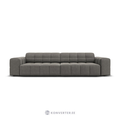 Aksominė sofa &#39;chicago&#39; šviesiai pilka, aksominė