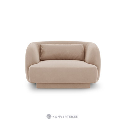 Velvet armchair (tulum) beige, velvet