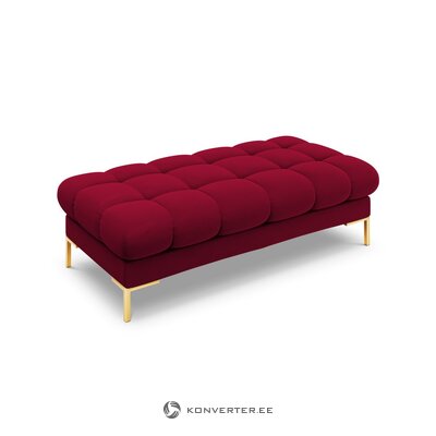 Velvet bench (bali) cosmopolitan design red, gold metal, velvet