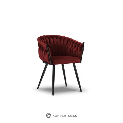 Velvet design tuoli shirley (kosmopoliittinen design) tummanpunainen, sametti, musta metalli