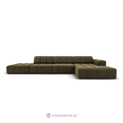 Aksominė kampinė sofa &#39;chicago&#39; žalia, aksominė, geriau