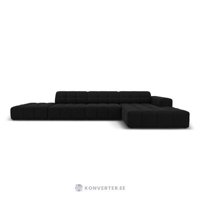 Aksominė kampinė sofa &#39;chicago&#39; juoda, aksominė, geriau