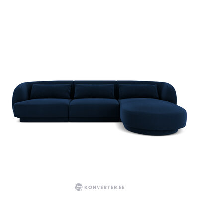 Aksominė kampinė sofa &#39;tulumas&#39; giliai mėlyna, aksominė, geriau