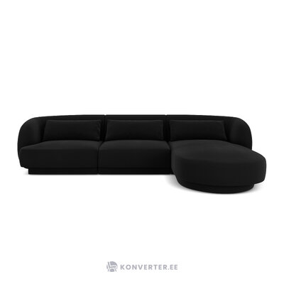 Aksominė kampinė sofa &#39;tulumas&#39; juoda, aksominė, geriau