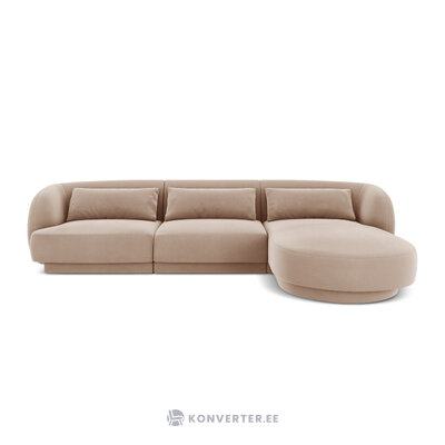 Velvet corner sofa &#39;tulum&#39; beige, velvet, better