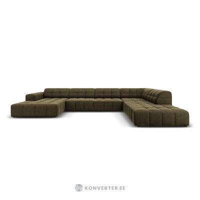 Aksominė kampinė sofa &#39;chicago&#39; žalia, aksominė, geriau