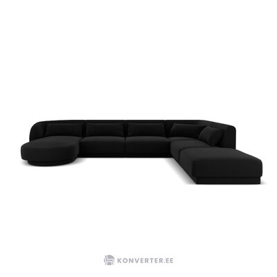 Aksominė kampinė sofa &#39;tulumas&#39; juoda, aksominė, geriau