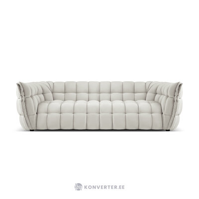 Aksominė sofa &#39;cedric&#39; šviesiai smėlio spalvos, aksominė