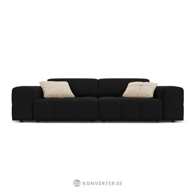 Aksominė sofa (luc) juoda, aksominė