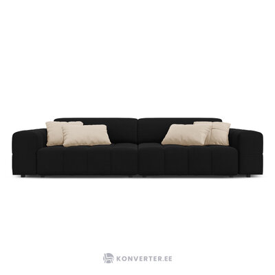 Aksominė sofa (luc) juoda, aksominė