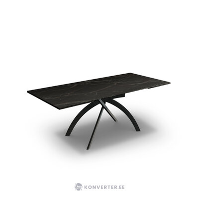 Jatkettava pöytä (victor) christian lacroix 75x90x160, marmori, musta