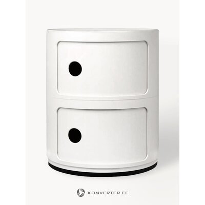 Valkoinen design-yöpöytä componibili (kartelli) ehjä