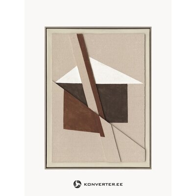 Ruskeiden muotojen (agave) maalaus 60x80 kauneusvirheellä