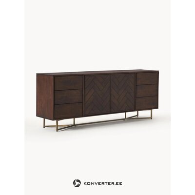 Dark brown solid wood cabinet (luca) with cosmetic defect