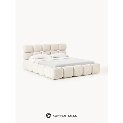 Кровать светло-бежевая с бельевым ящиком (тайла) 200х200 с косметическими изъянами