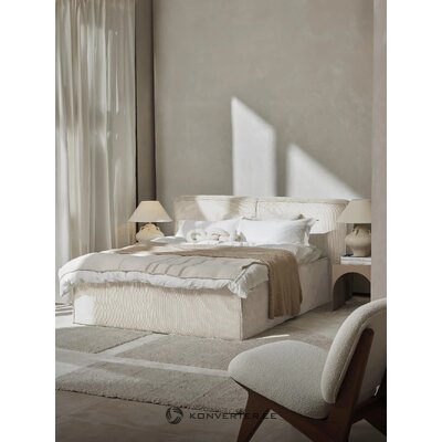 Beige velvet bed (lennon)160x200