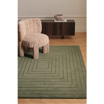 Green wool carpet (alassio) 170x240