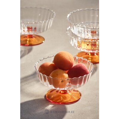 Orange dessert bowl (flora) 4 pcs