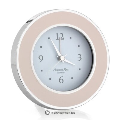 Light Pink Silver Round Alarm Clock