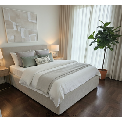 Gulta ar uzglabāšanas vietu (izvelkama) 160x200 bēša