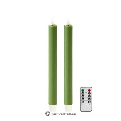 Žalios LED žvakės 2 vnt. (Addison Ross) 23 cm