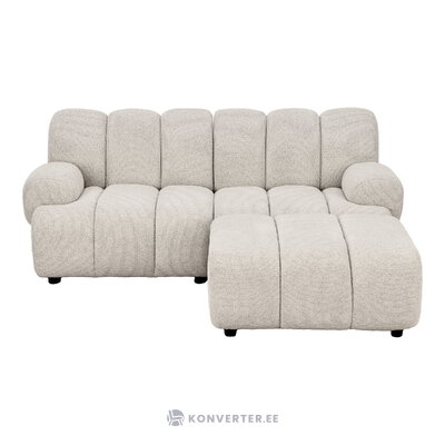 Sand-colored 2.5-seater right-facing modular sofa Taza with ottoman (House Nordic)