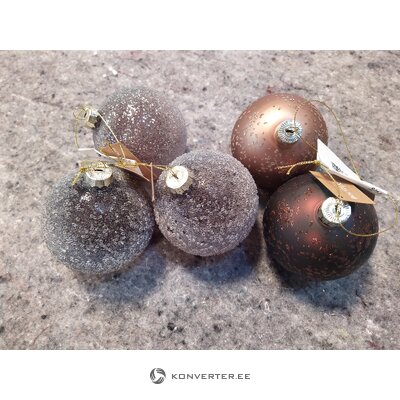 Christmas ornament 5 pcs evergreen (kaemingk) in a box, with cosmetic defects.