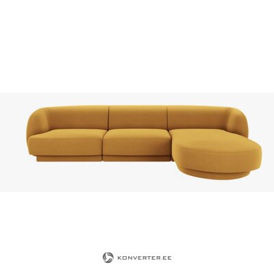 Tamsiai geltona kampinė sofa miley (micadon home) nepažeista