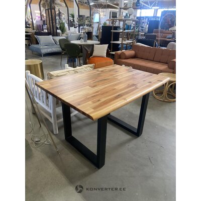 Brown-black solid wood board dining table