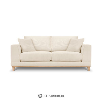 Sofa (clemence) interieurs 86 light beige, velvet, natural beech wood