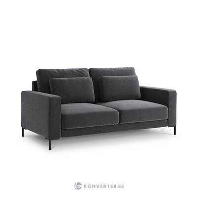 Sofa (wall) interieurs 86 dark gray, velvet, black metal