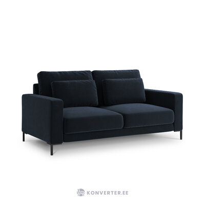 Sofa (wall) interieurs 86 dark blue, velvet, black metal