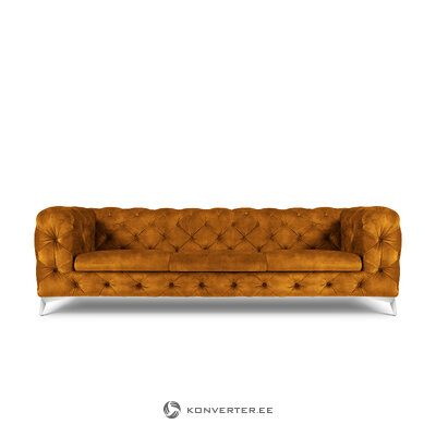 Dīvāns (franks) interieurs 86 dzeltens, samts, sudrabs metāls