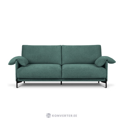 Sofa (zoe) interieurs 86 turquoise blue, structured fabric, black metal