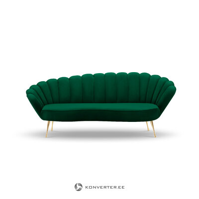 Dīvāns (varenne) interieurs 86 pudele zaļš, samts, zelta metāls