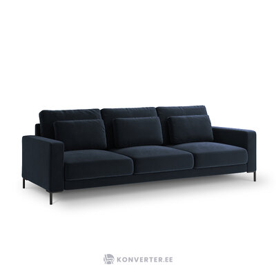 Sofa (wall) interieurs 86 dark blue, velvet, black metal