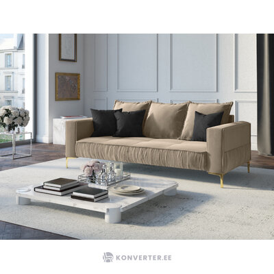 Sofa (triomphe) interieurs 86 cappuccino, velvet, gold metal