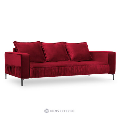 Sofa (triomphe) interieurs 86 red, velvet, black chrome metal