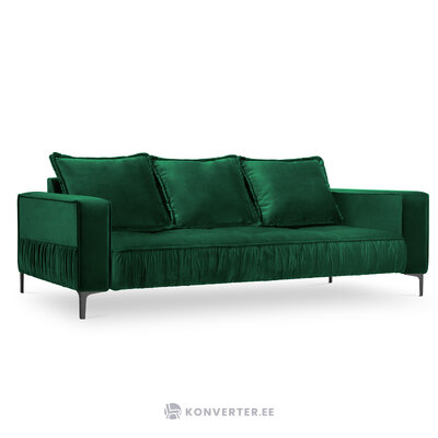 Sofa (triomphe) interieurs 86 bottle green, velvet, black chrome metal