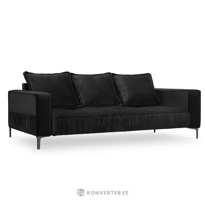 Sofa (triomphe) interieurs 86 black, velvet, black chrome metal