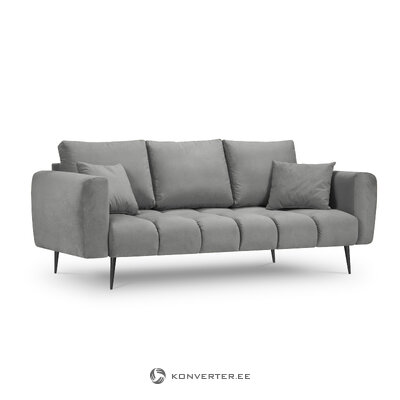 Интерьер дивана (октава) 86 серый, бархат, черный металл