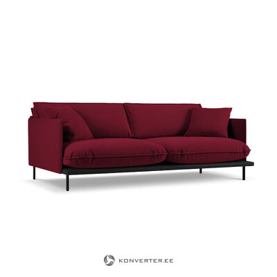 Sohvan (reiät) sisustus 86 tummanpunainen, sametti, musta metalli