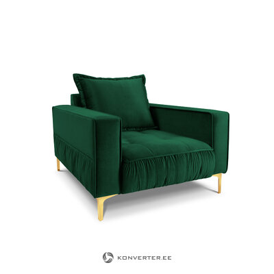 Кресло (триумфальное) интерьеры 86 бутылочно-зеленый, бархат, золотой металл
