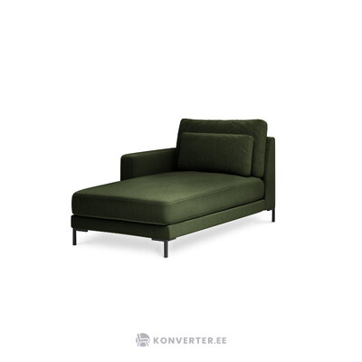 Lounge chair (wall) interieurs 86 dark green, structured fabric, black metal, left