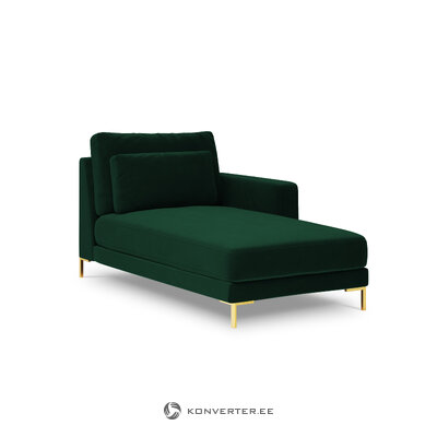 Кресло для отдыха (стенка) интерьер 86 бутылочно-зеленый, бархат, золотой металл, лучше